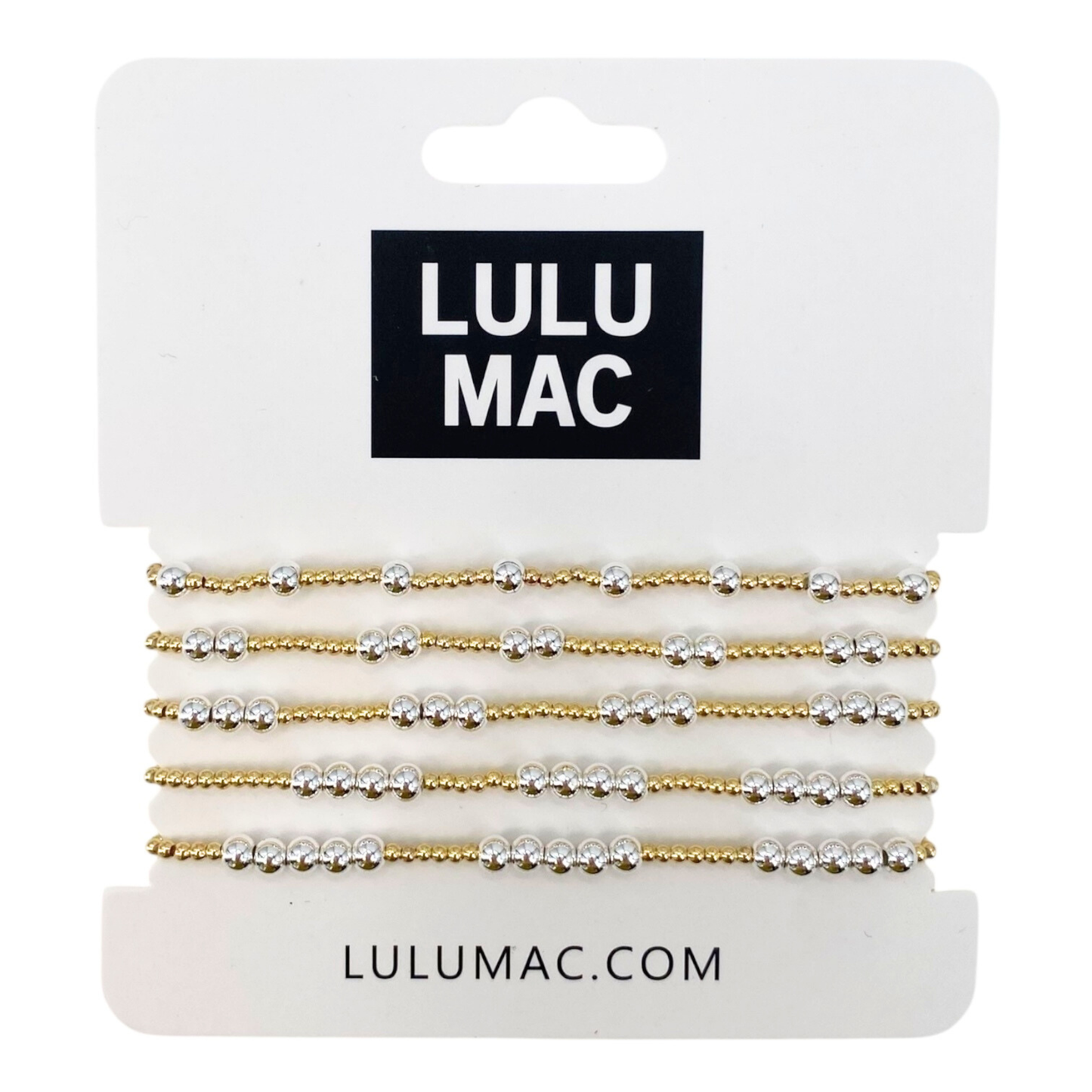 LULU MAC SILVER AND GOLD BRACELET STACK