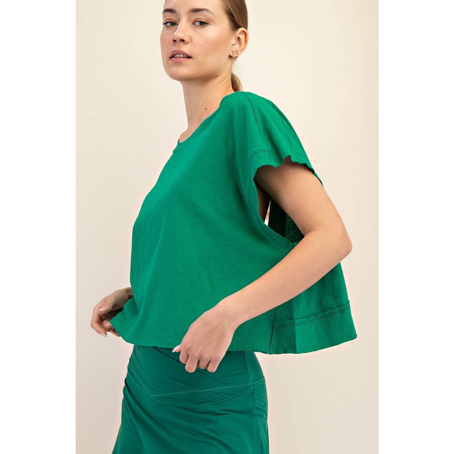 COTTON SLUB OPEN BACK TOP