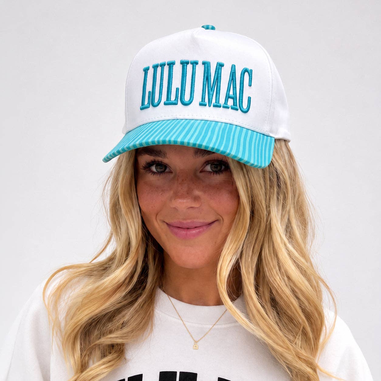 LULU MAC STRIPE BLUE CAP