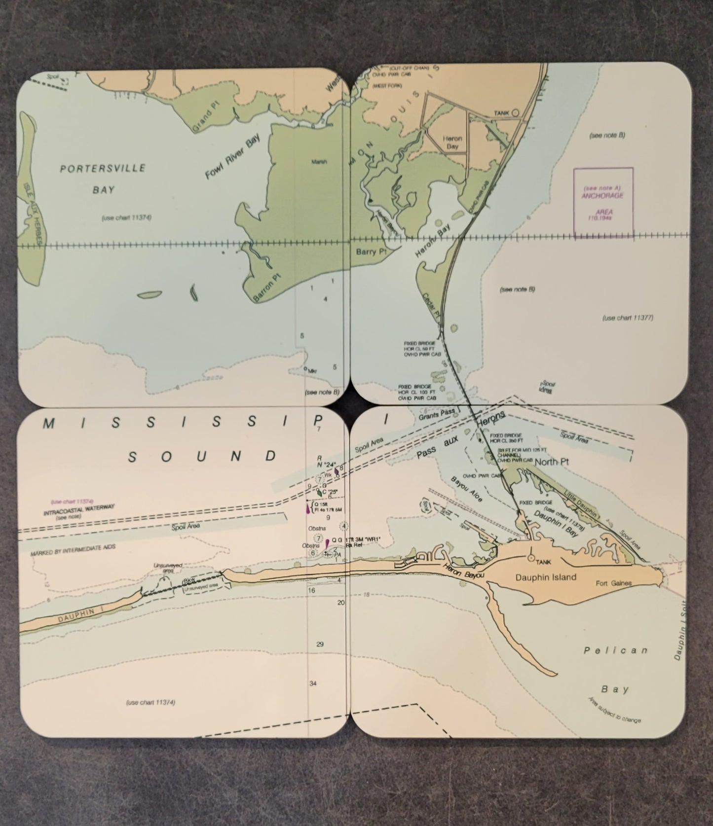 NAUTICAL MAP COASTERS