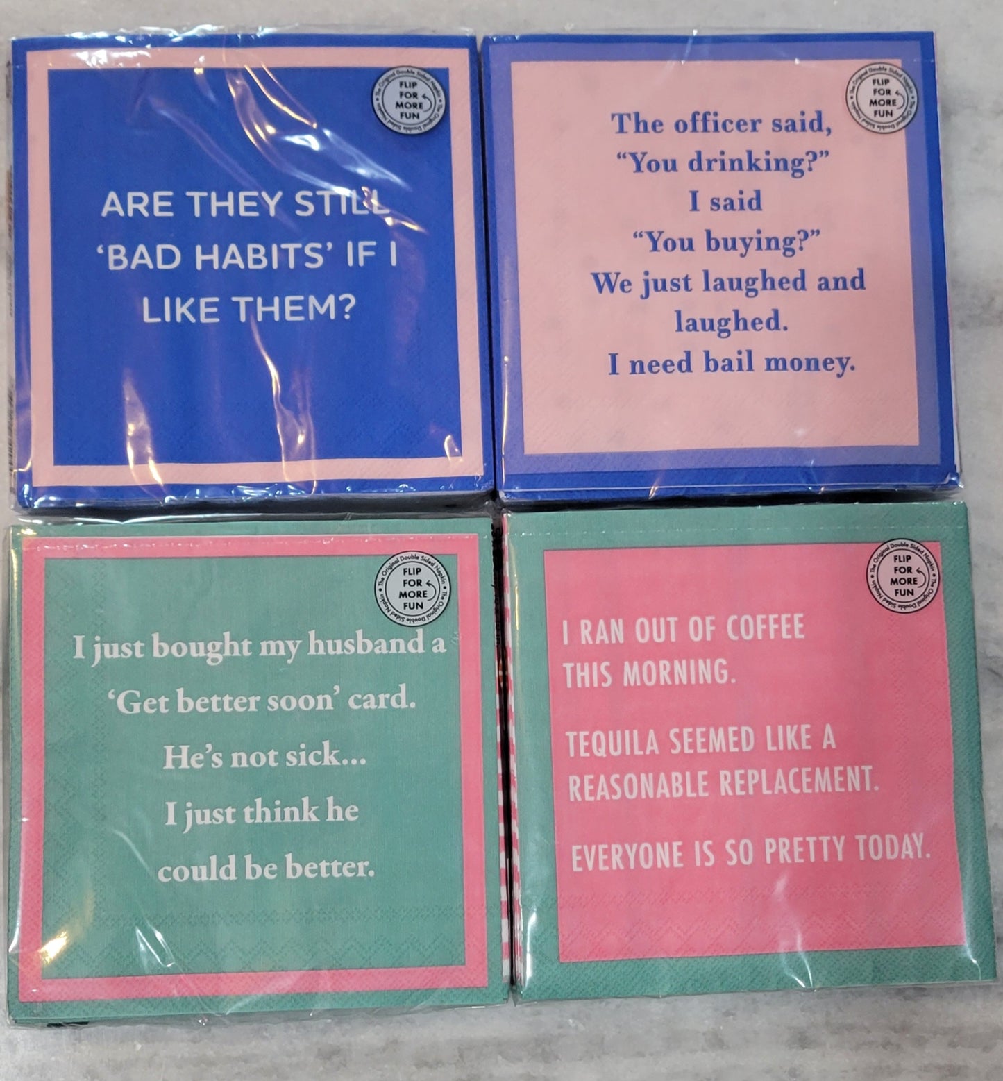 HUMOROUS NAPKINS & COASTERS