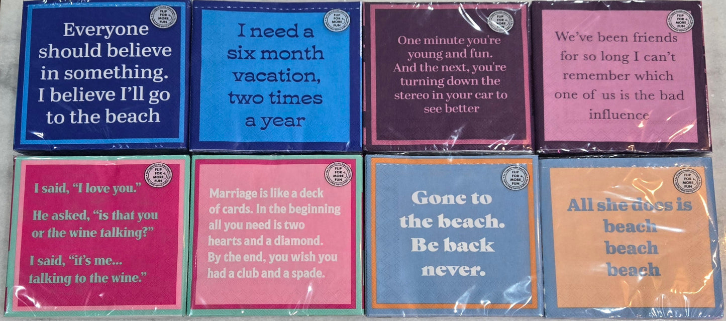 HUMOROUS NAPKINS & COASTERS