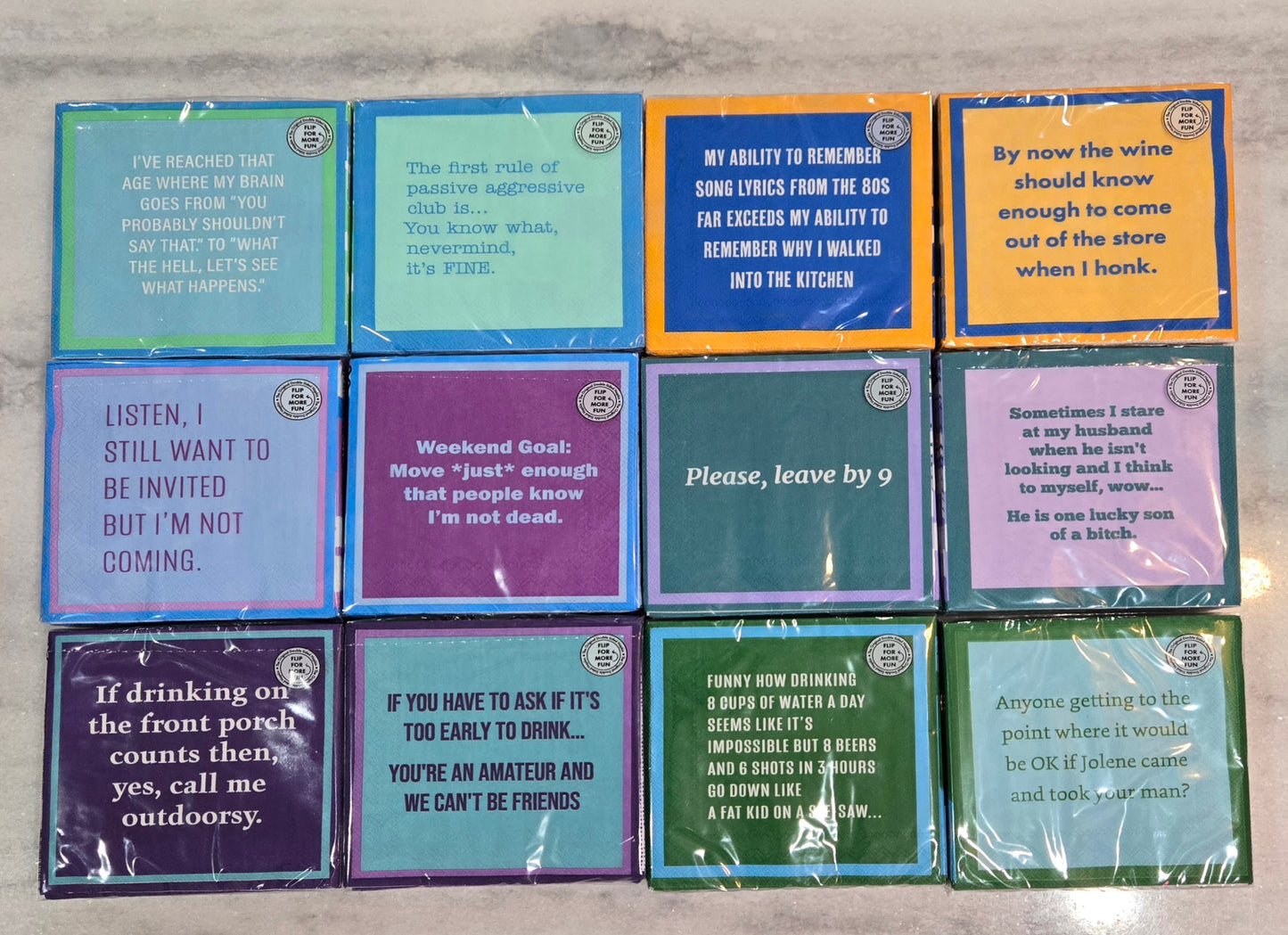 HUMOROUS NAPKINS & COASTERS