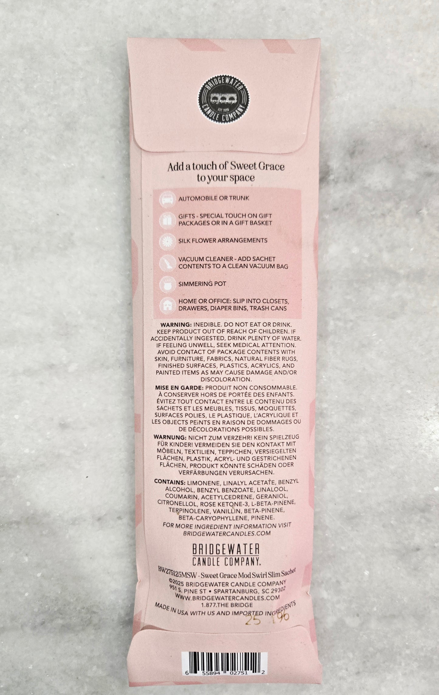 SWEET GRACE PATTERN SCENT SLIM SACHETS