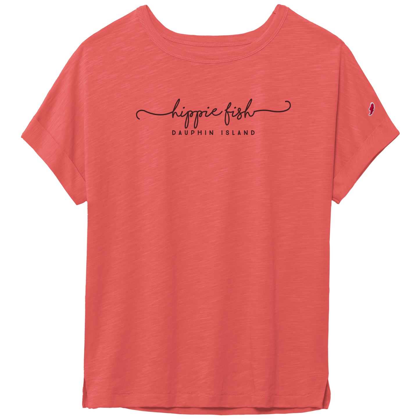 CURSIVE HIPPIE FISH ROLLED CUFF TEE