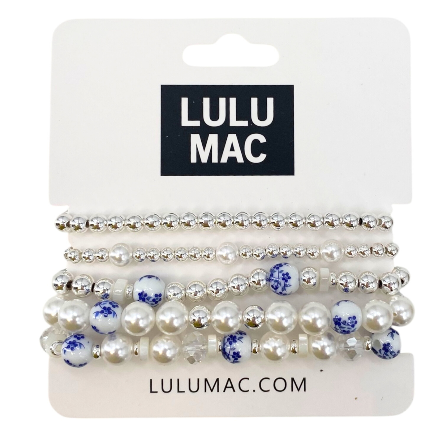 LULU MAC FLORAL BEADED BRACELET STACK