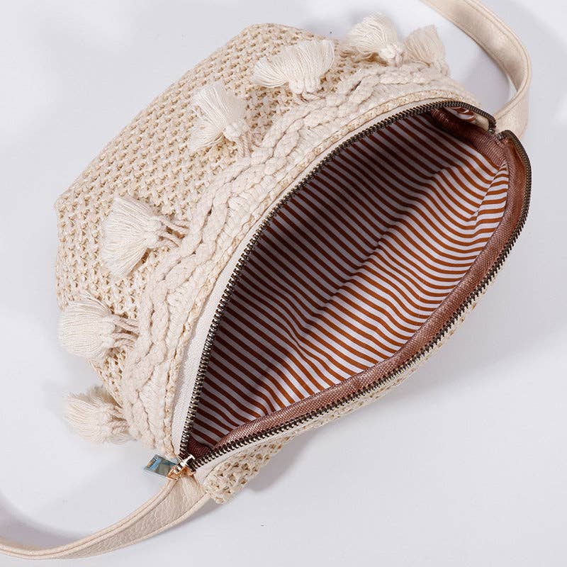 ESME CROCHET TASSEL SLING BAG