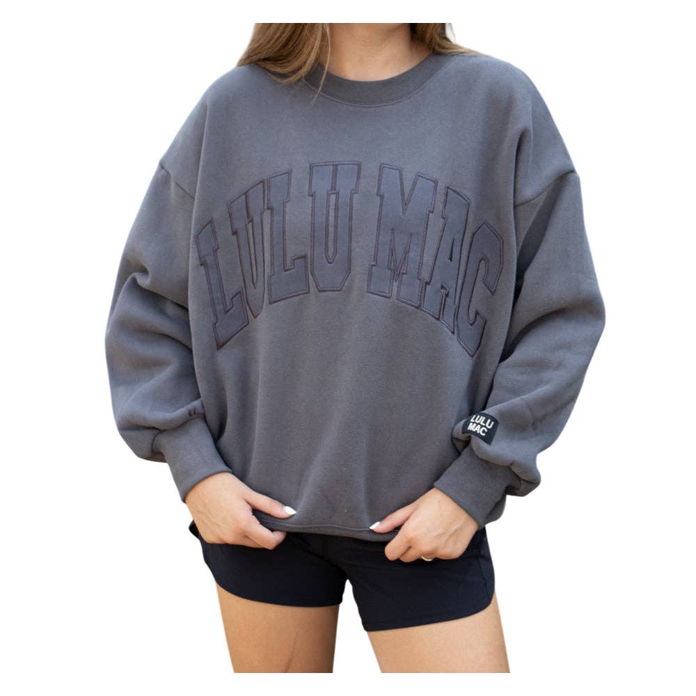 LULU MAC DARK GREY MONOCHROME SWEATSHIRT