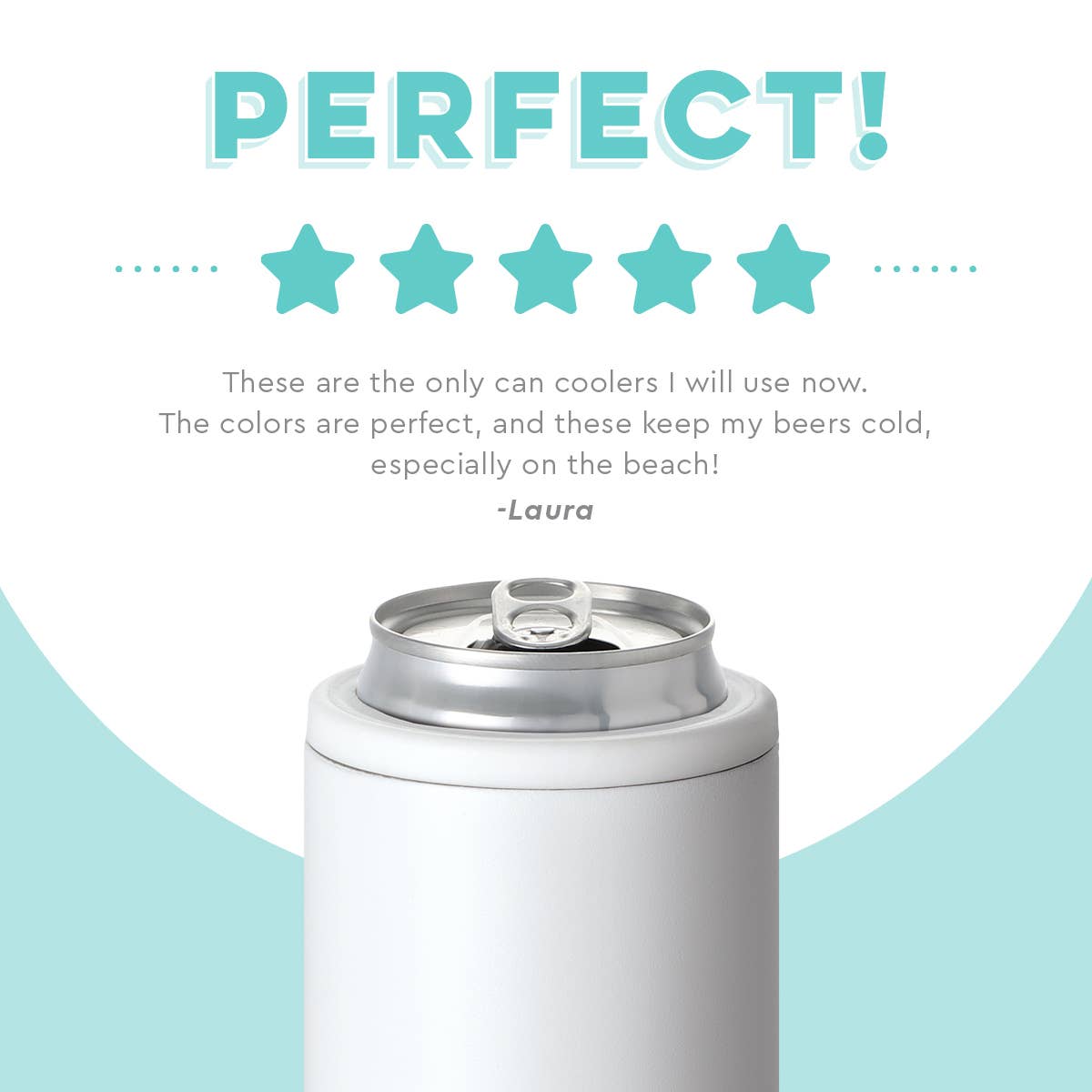 WHITE SKINNY CAN COOLER (12oz)