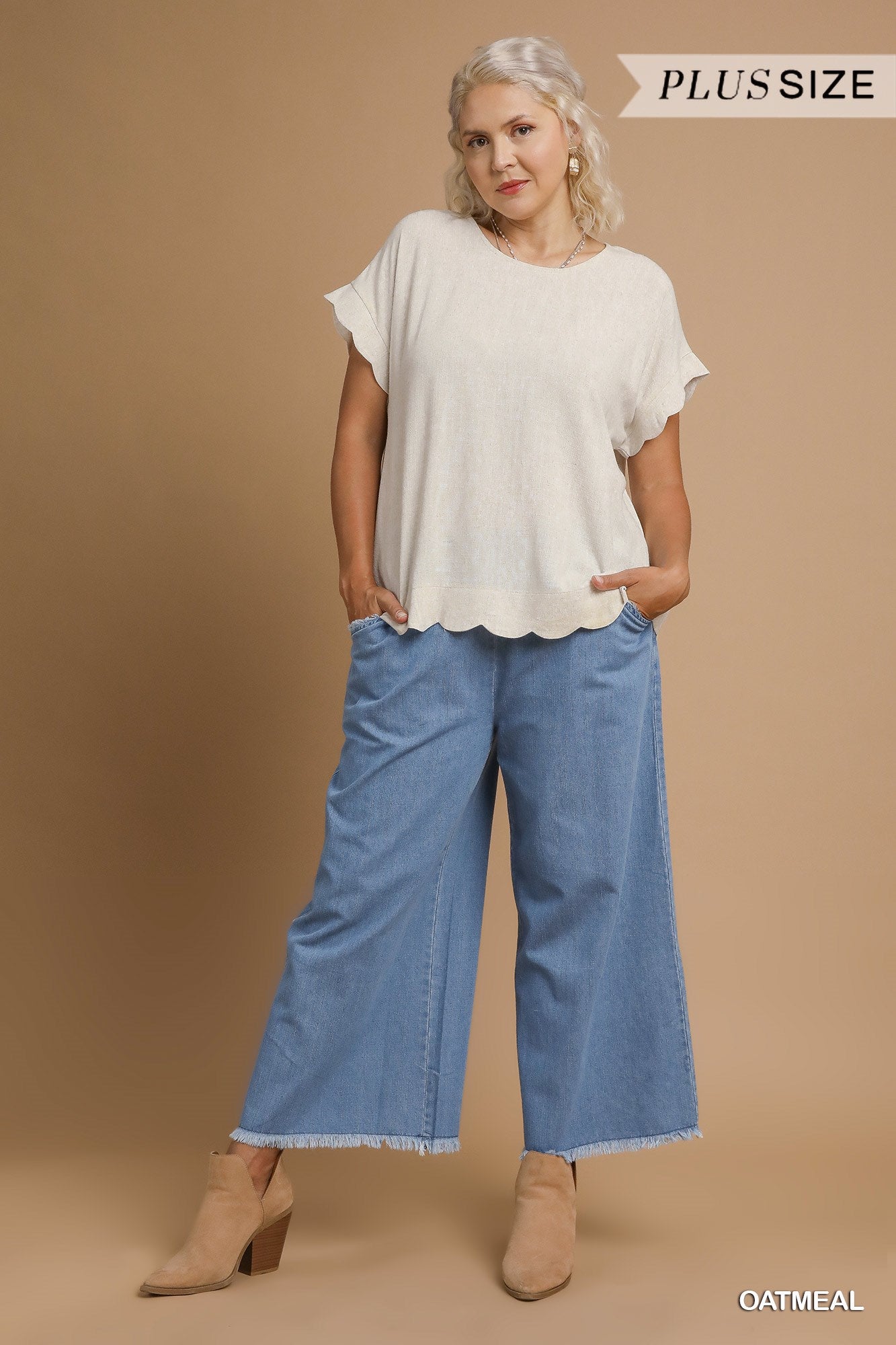 MARANDA SCALLOP HEM TOP