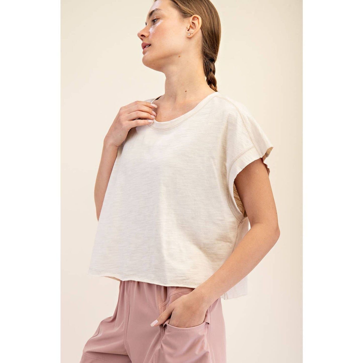 COTTON SLUB OPEN BACK TOP