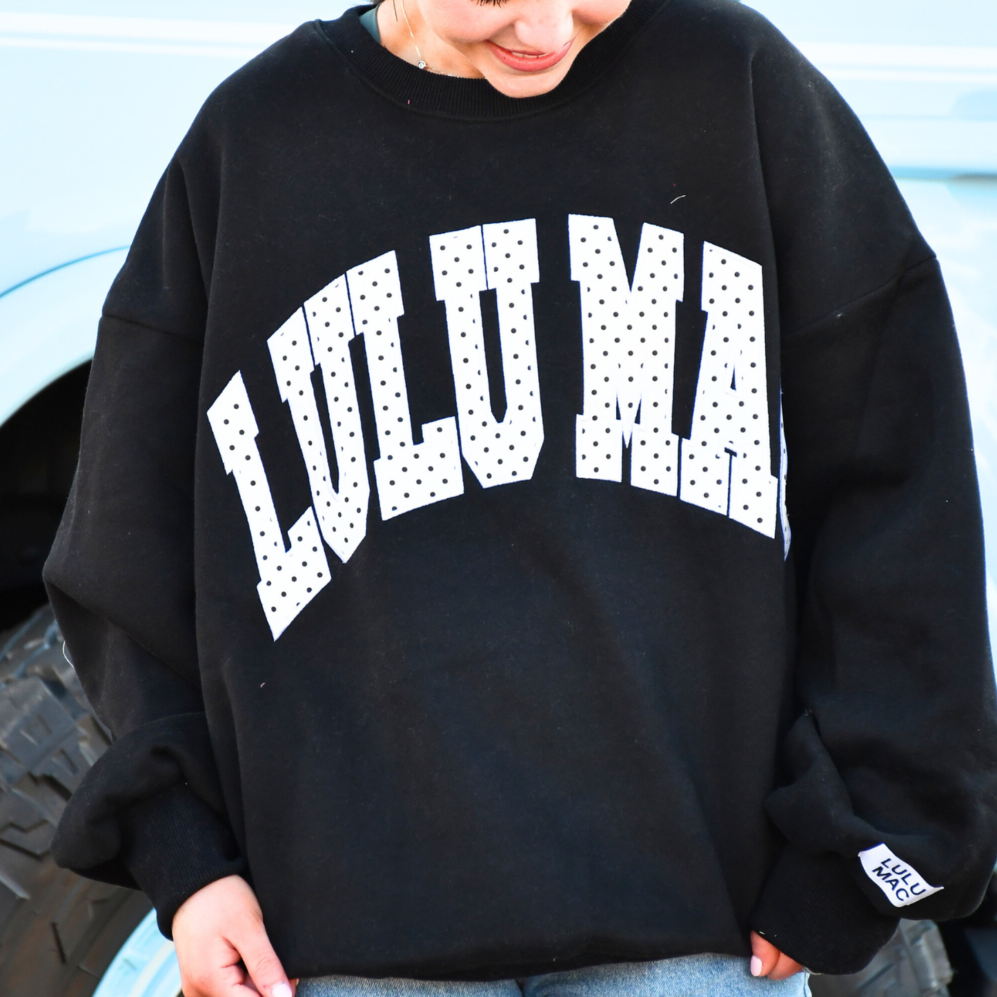 LULU MAC BLACK/WHITE POLKA DOT SWEATSHIRT