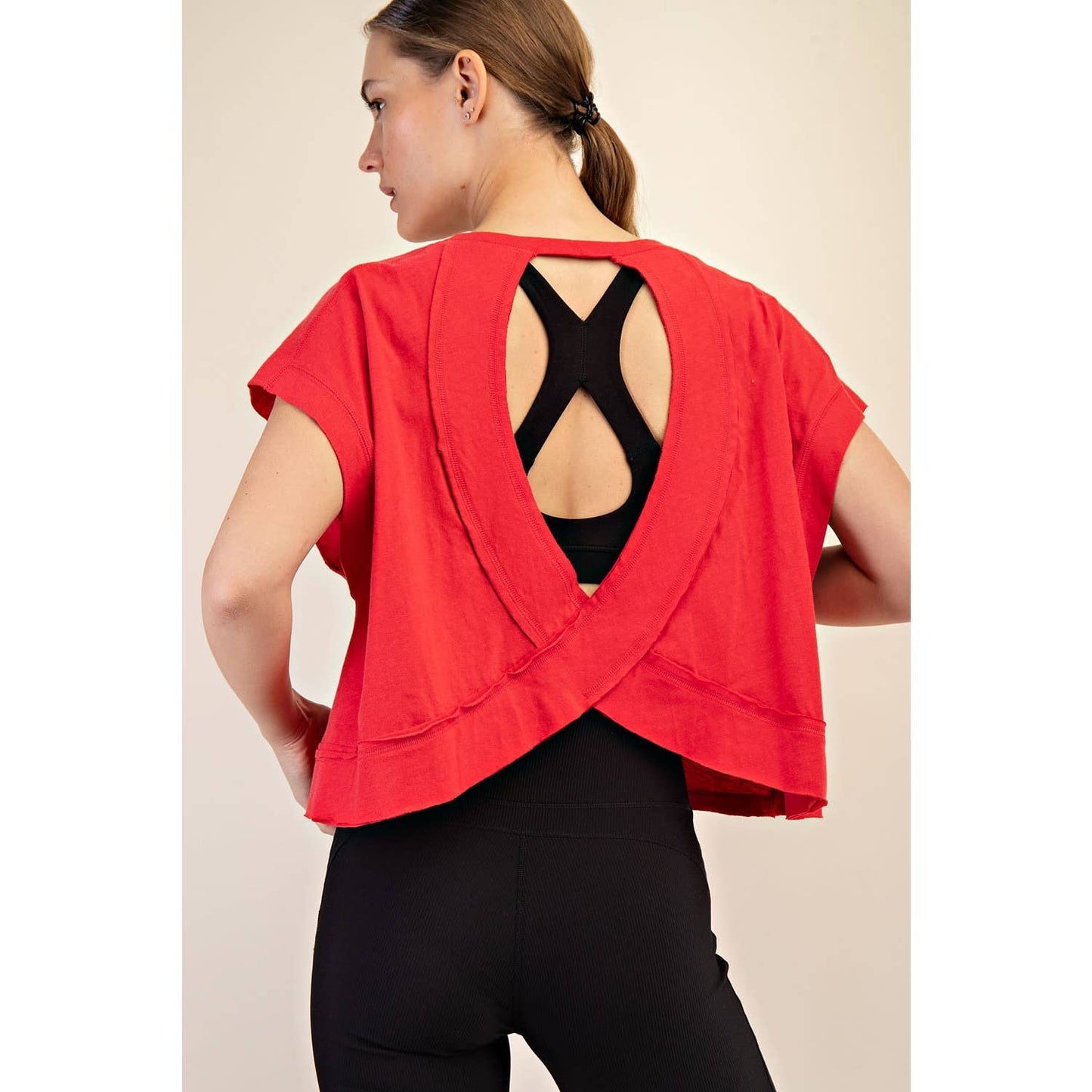 COTTON SLUB OPEN BACK TOP