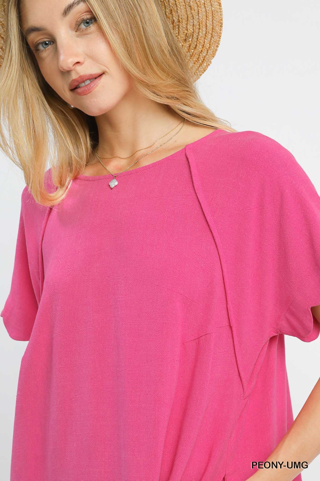 ASHLEY SCALLOP HEM LINEN DRESS