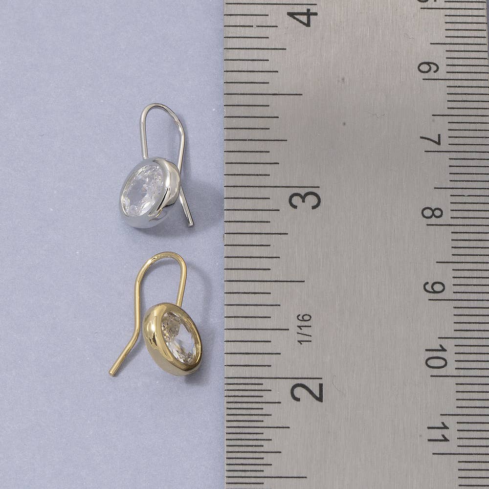 OVAL BEZEL EARRINGS
