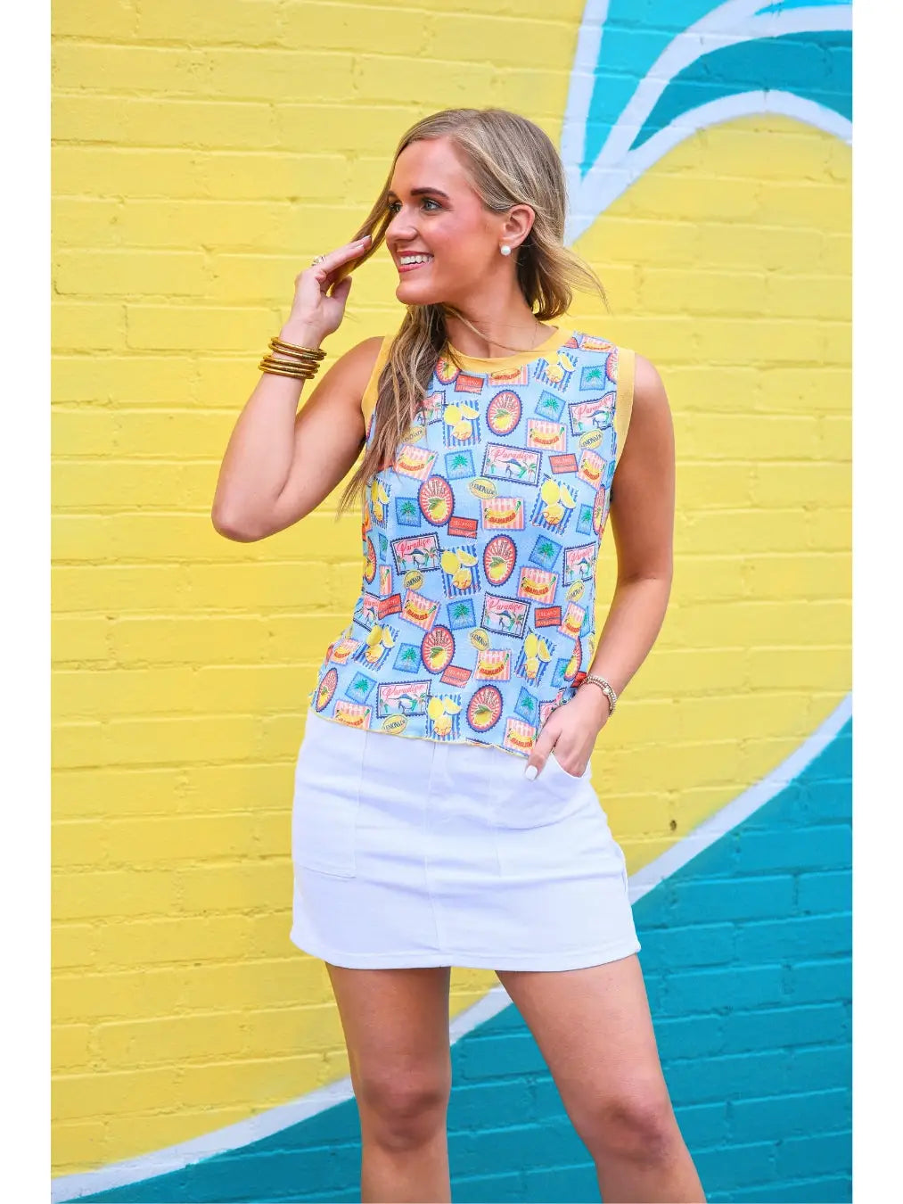 HEATWAVE RIBBED TANK TOP - CITRUS ESCAPE