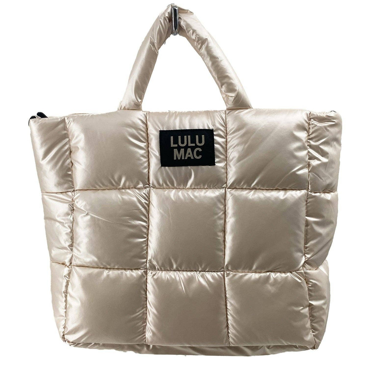 LULU MAC LARGE PUFFER METALLIC HANDBAGS