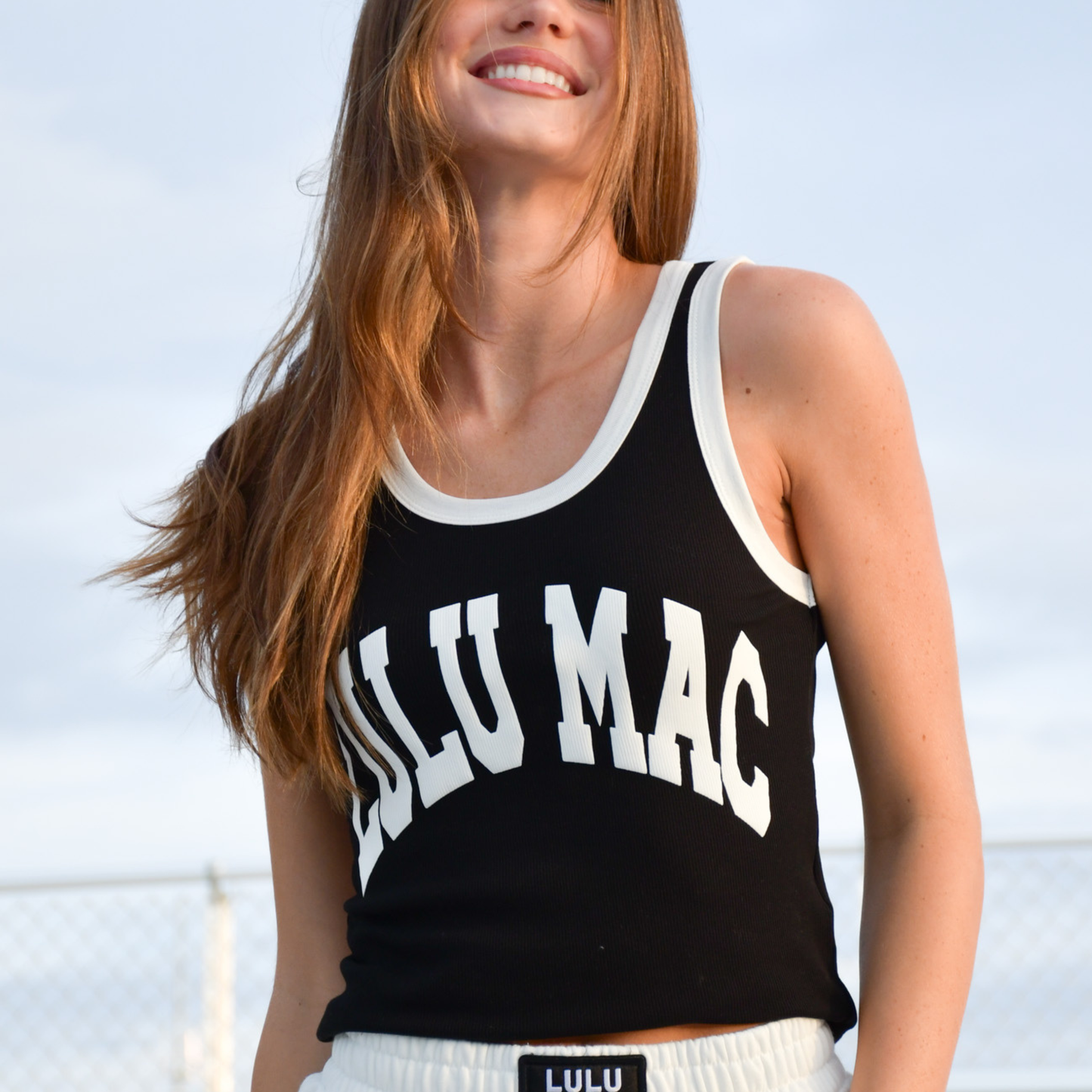 LULU MAC TANK TOP BLACK/WHITE