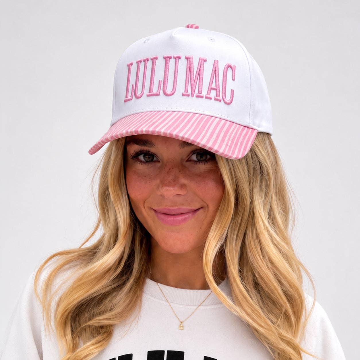 LULU MAC STRIPE PINK CAP