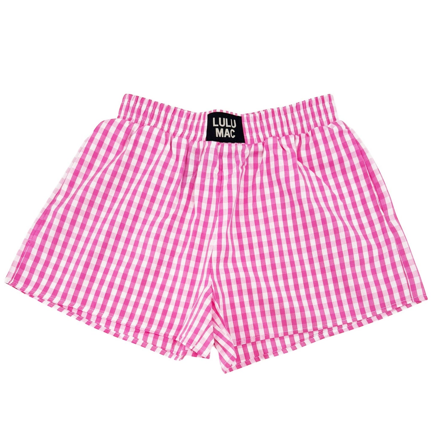 LULU MAC PINK GINGHAM BOXER SHORTS