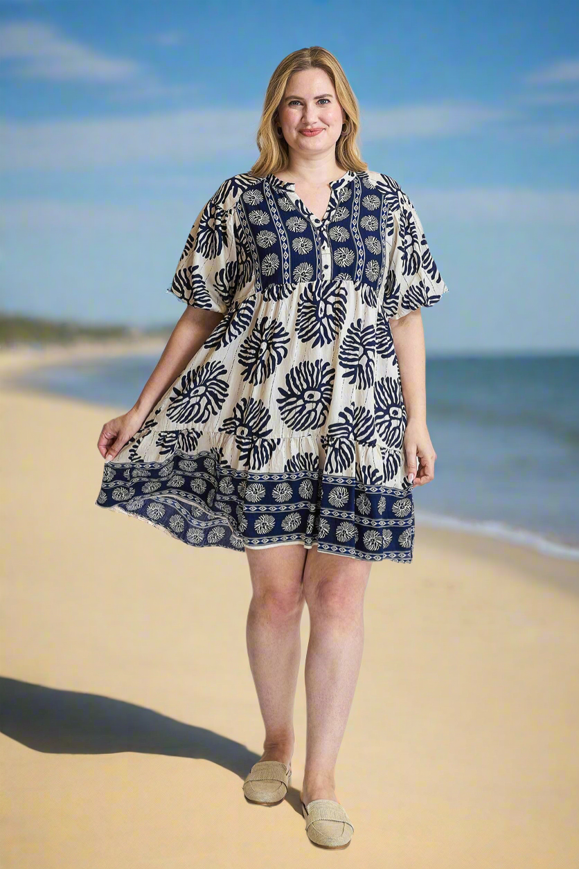 EVELYN BOHO BREEZE PRINTED DRESS