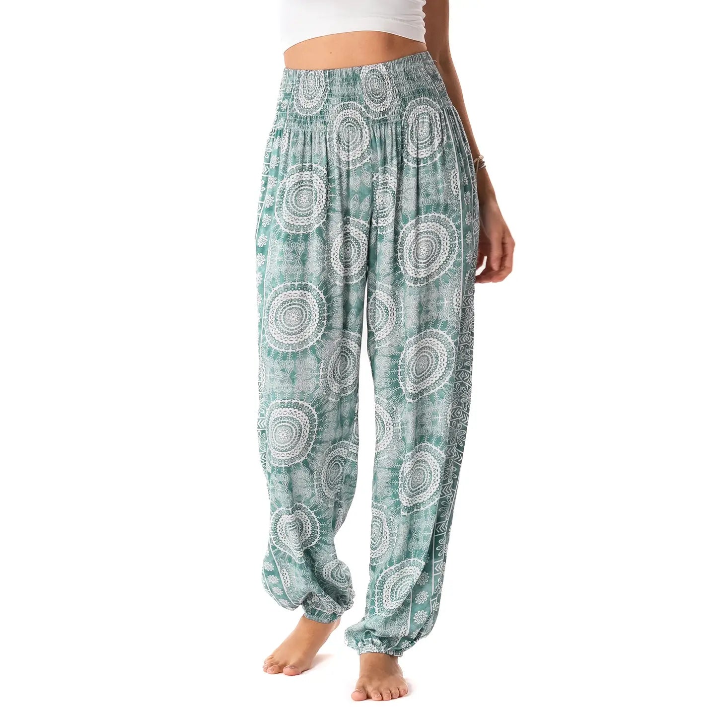 TROPICAL PRINT HAREM PANTS