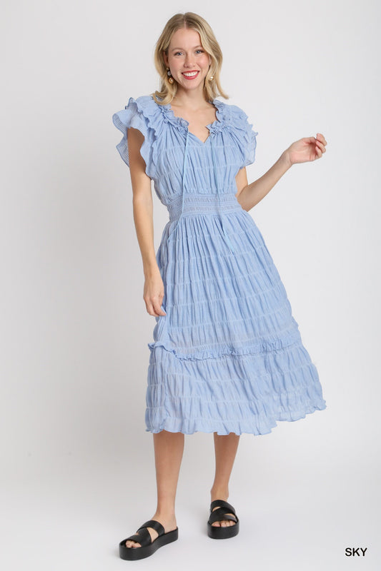 CANDICE MAXI DRESS WITH FLUTTER