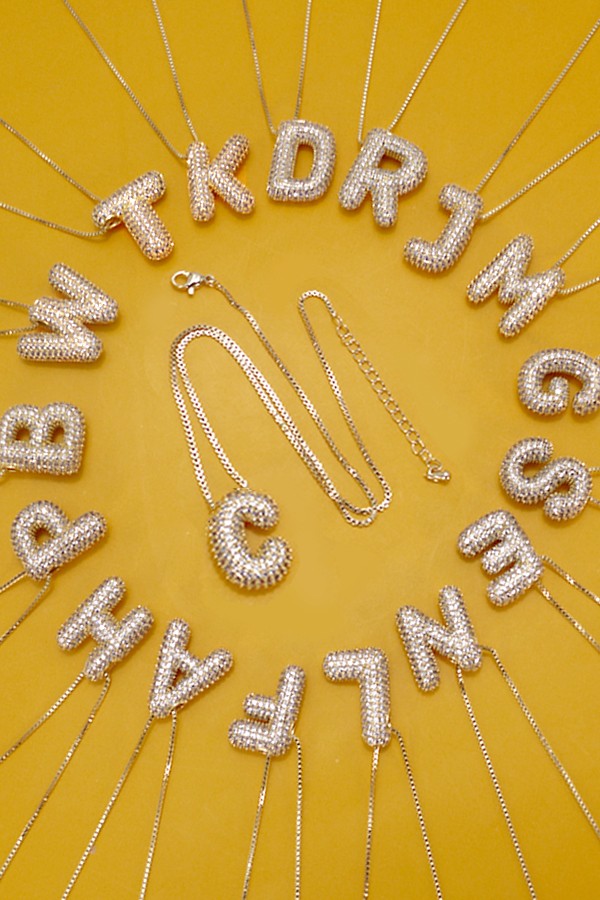 INITIAL BUBBLE BALLOON NECKLACE