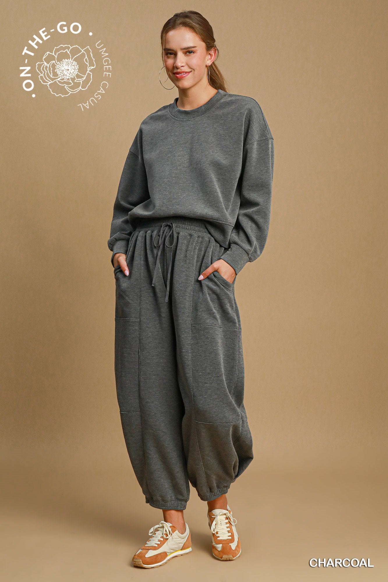 TRICIA BARREL LEG JOGGER SWEATPANTS