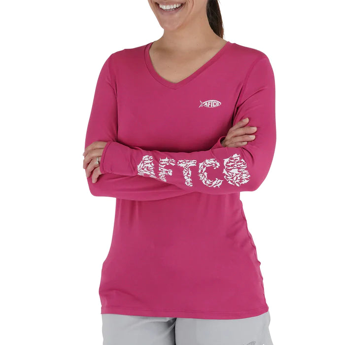 AFTCO WOMEN'S JIGFISH PERFORMANCE LS SHIRT DRI-FIT