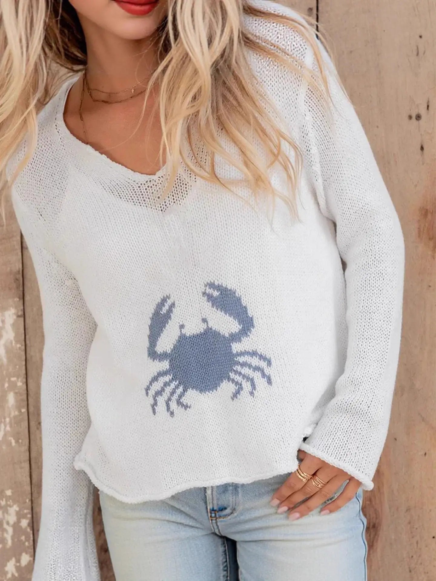 BLUE CRAB KNIT SWEATER