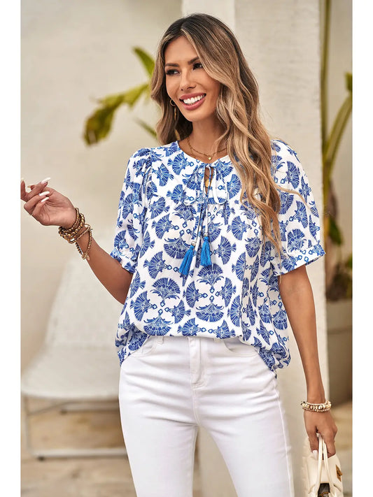 GEOMETRIC PRINT BLOUSE