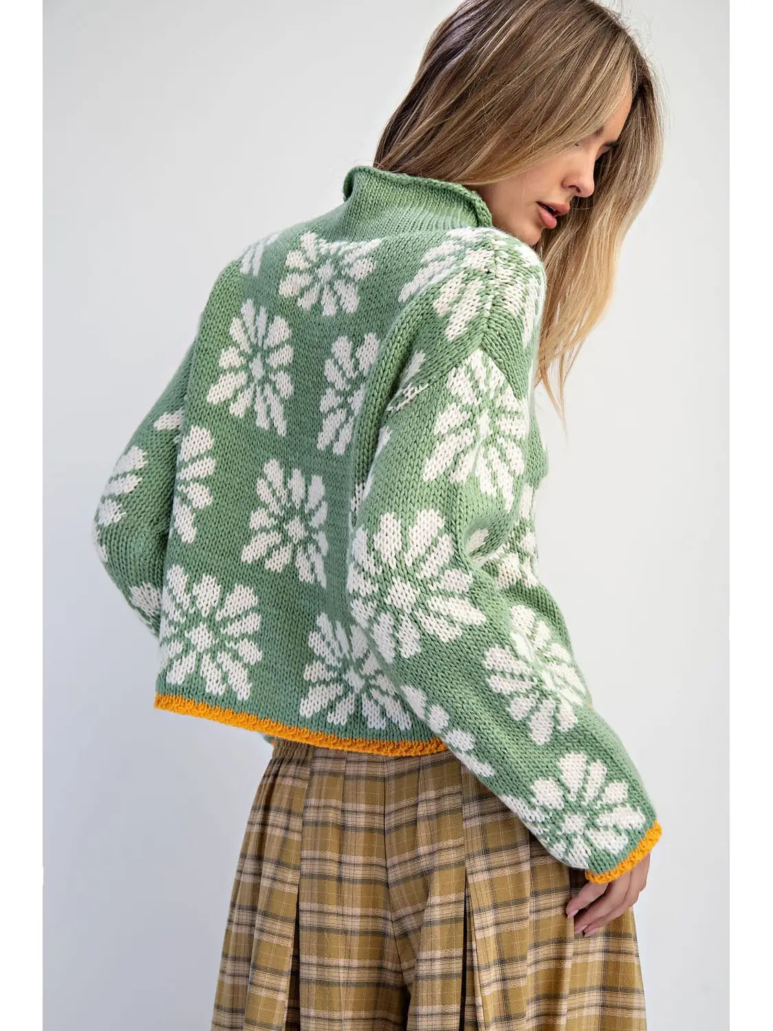 JANICE ABSTRACT FLORAL SWEATER