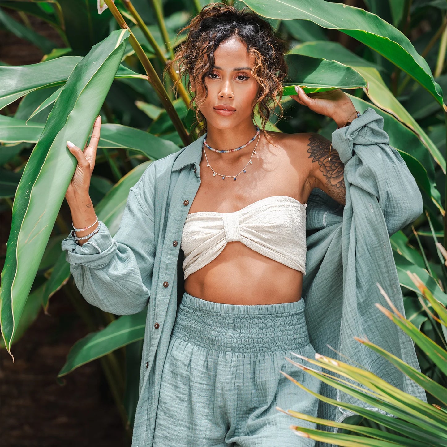 SAGE BOYFRIEND BUTTON UP