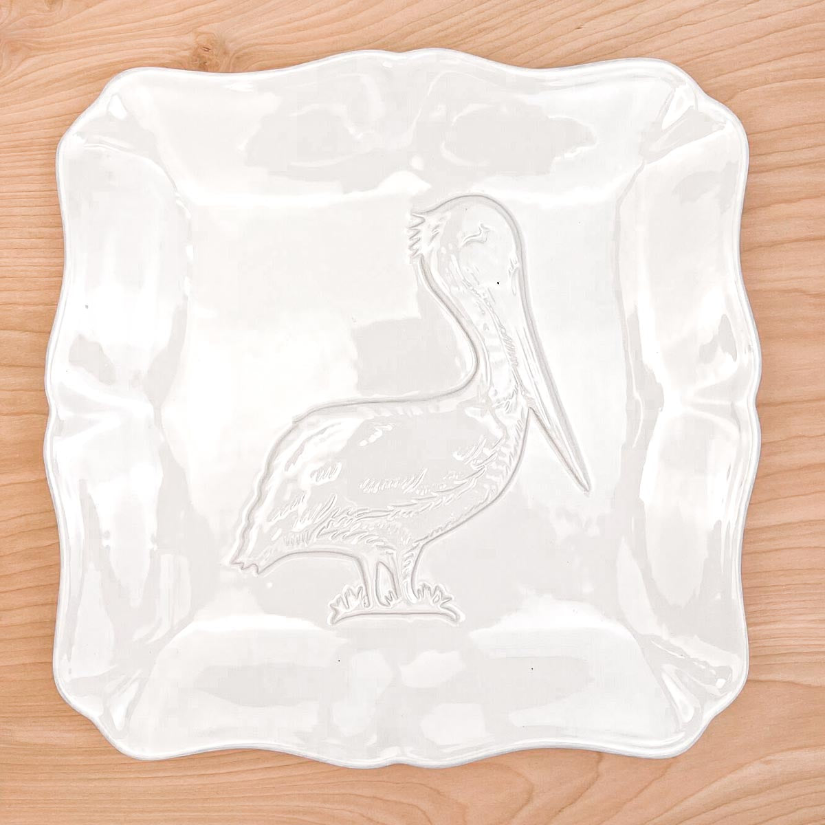 PELICAN EMBOSSED SQUARE PLATTER