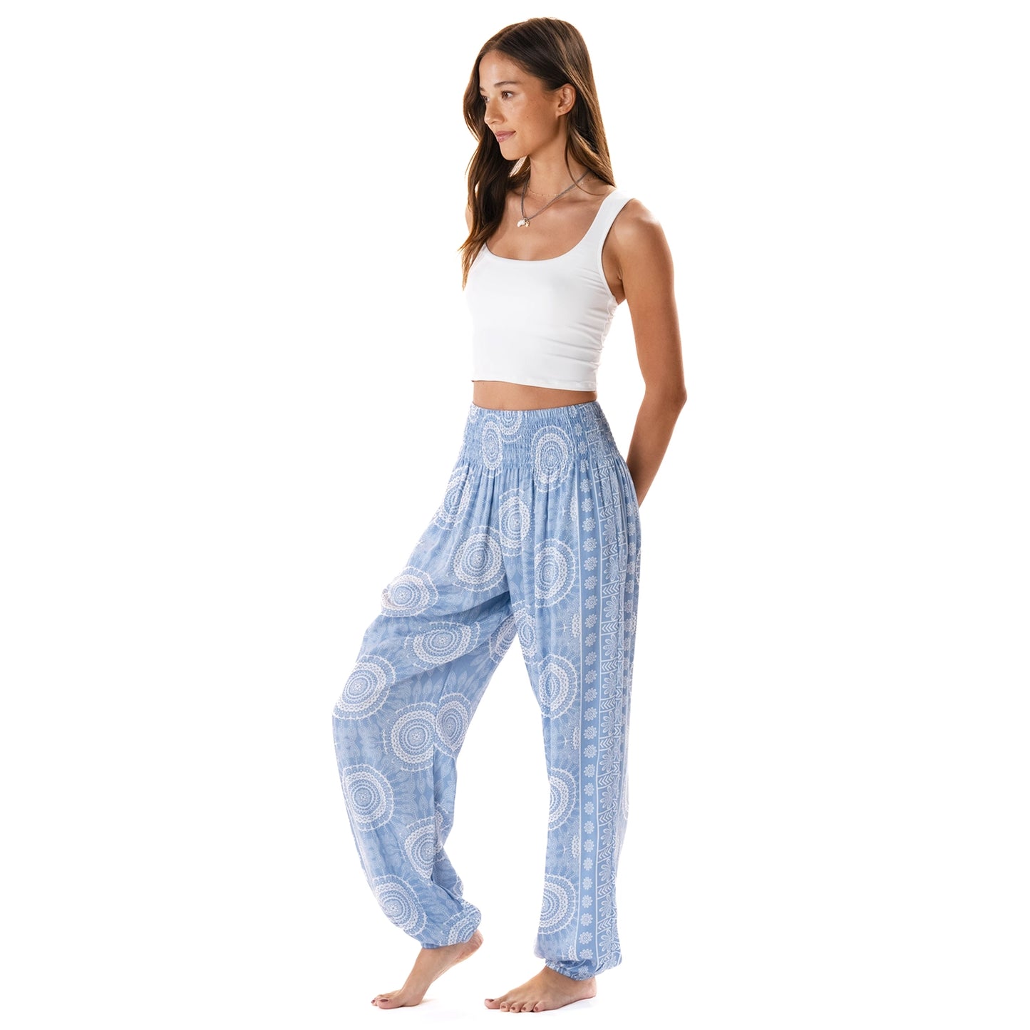 TROPICAL PRINT HAREM PANTS