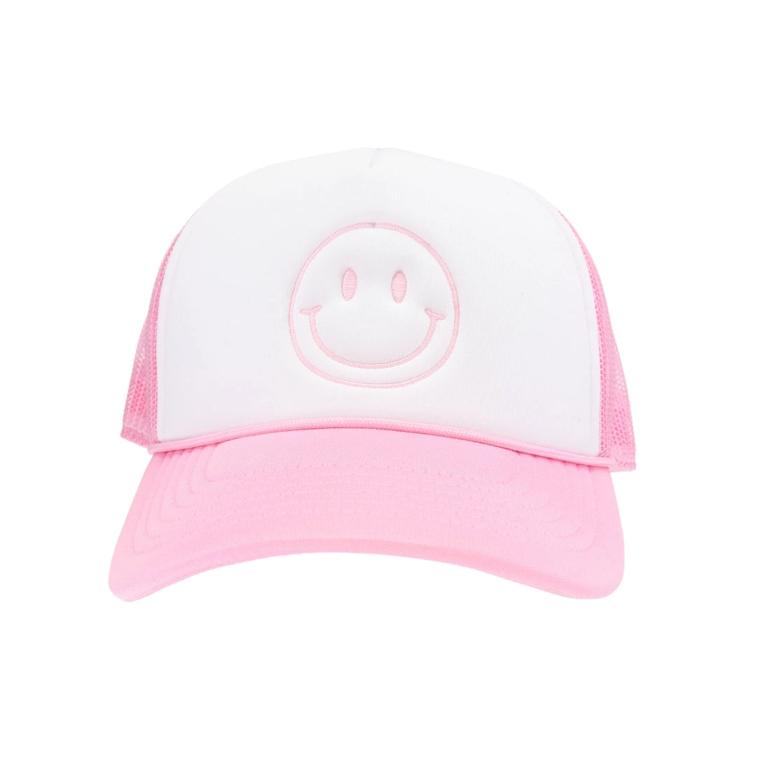 EMBROIDERED SMILEY FOAM TRUCKER HAT