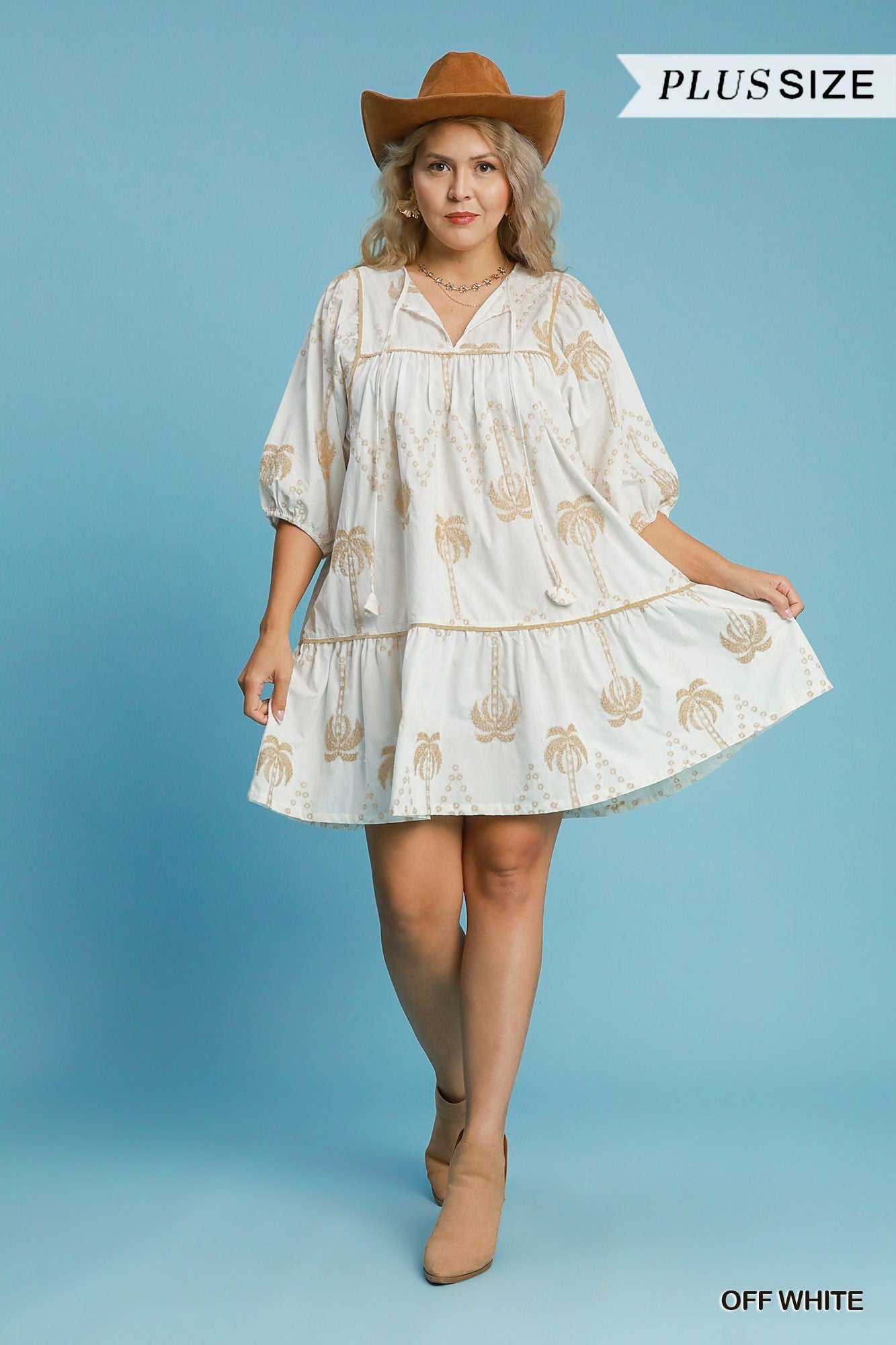 VALENTINA EMBROIDERED BABYDOLL DRESS