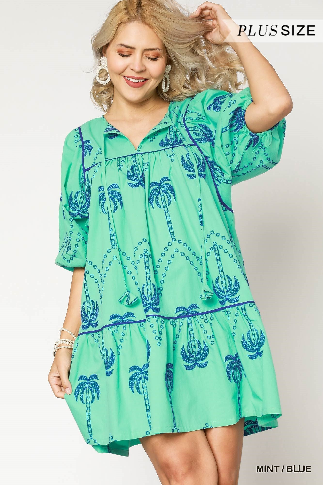 VALENTINA EMBROIDERED BABYDOLL DRESS