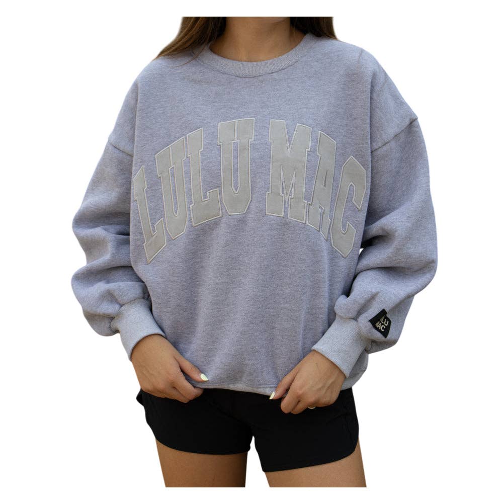 LULU MAC LIGHT GREY STITCH SWEATSHIRT