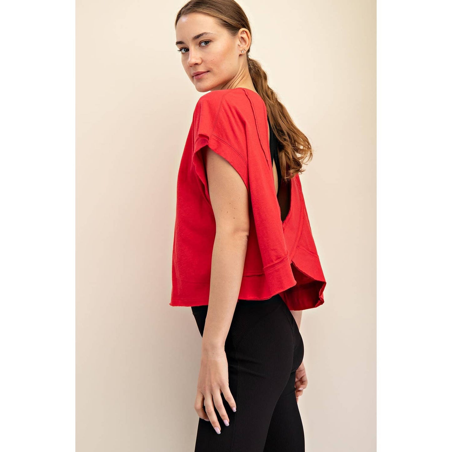 COTTON SLUB OPEN BACK TOP