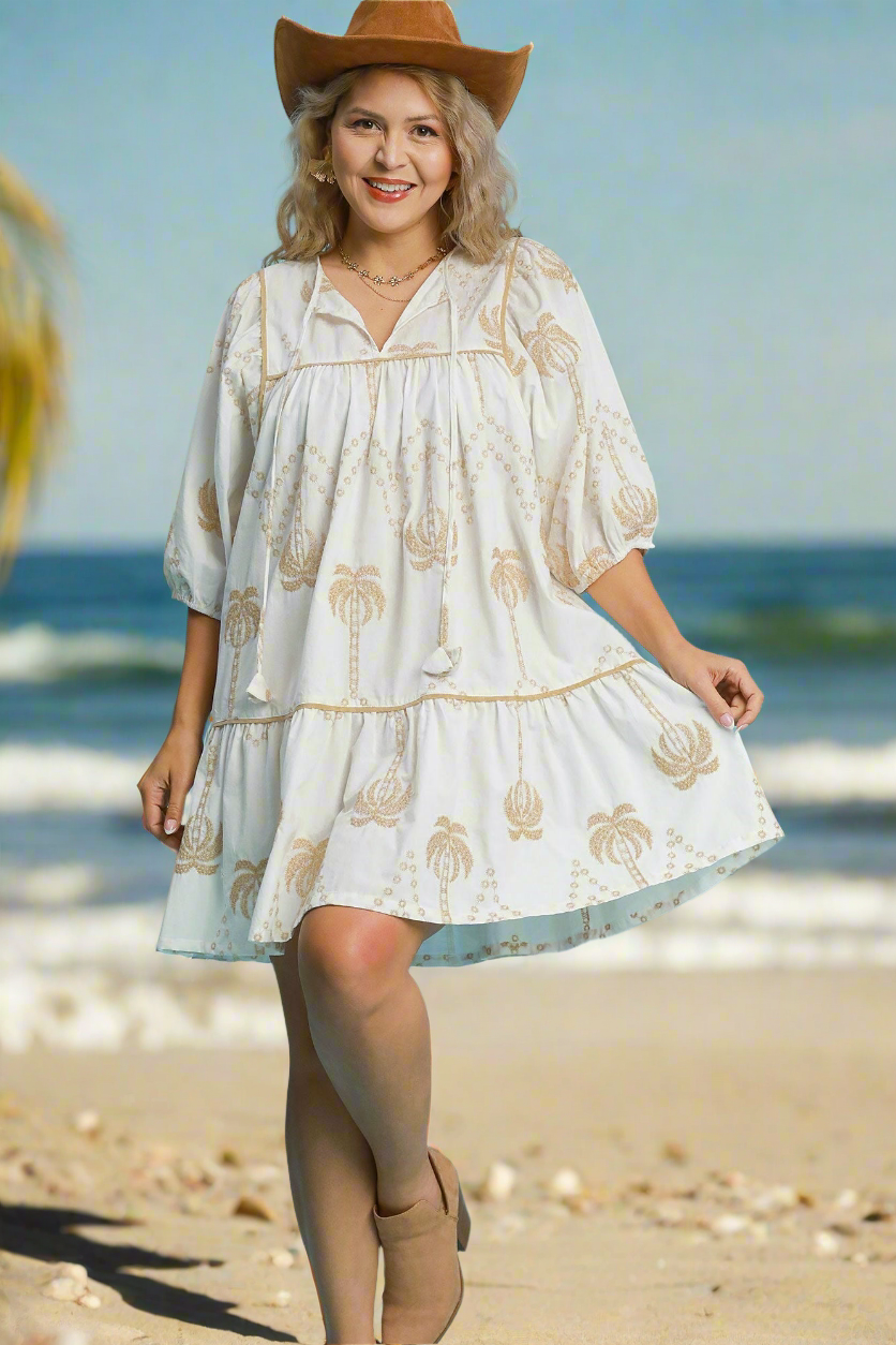 VALENTINA EMBROIDERED BABYDOLL DRESS