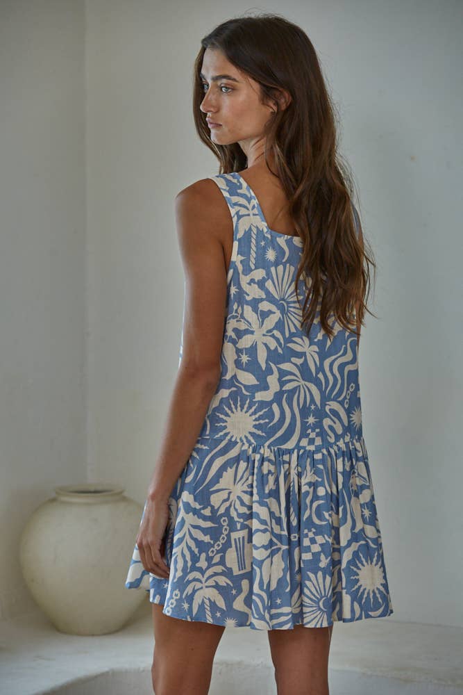 VERONICA LINEN BLEND MINI DRESS