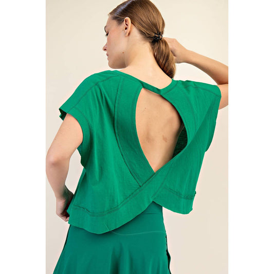 COTTON SLUB OPEN BACK TOP