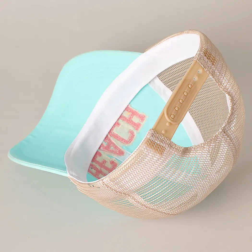 BEACH CHENILLE PATCH TRUCKER HATS