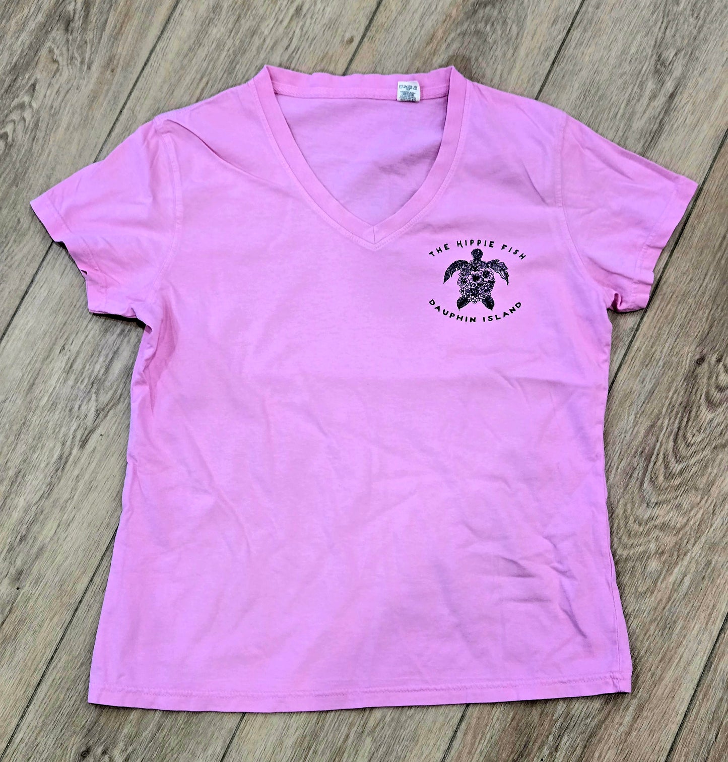 FLORAL SEA TURTLE V-NECK T-SHIRT