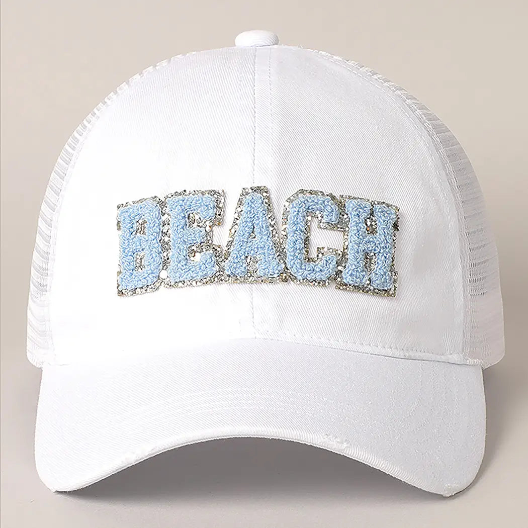 BEACH CHENILLE PATCH TRUCKER HATS