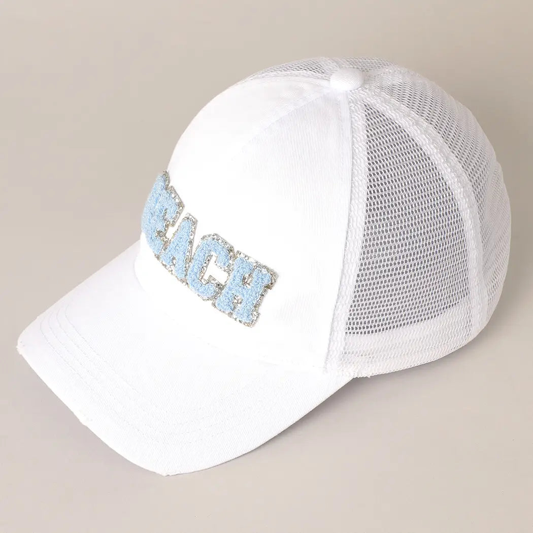 BEACH CHENILLE PATCH TRUCKER HATS