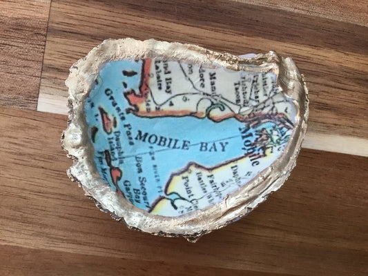 OYSTER MAP TRINKET DISH