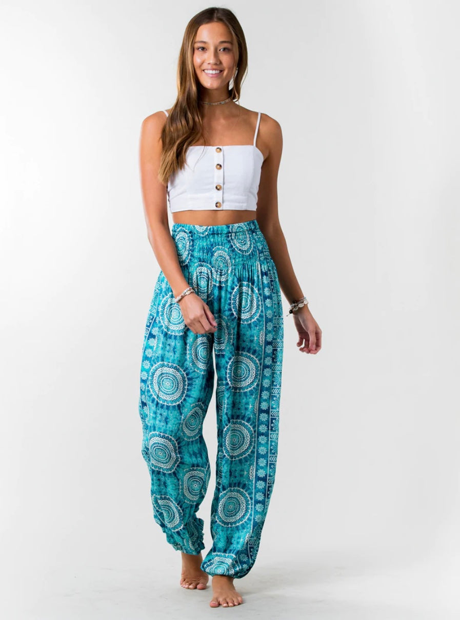 TROPICAL PRINT HAREM PANTS